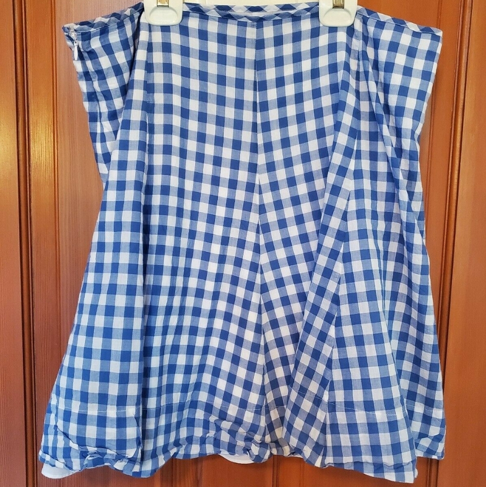 AMERICAN LIVING Blue and White Gingham Skirt NWOT